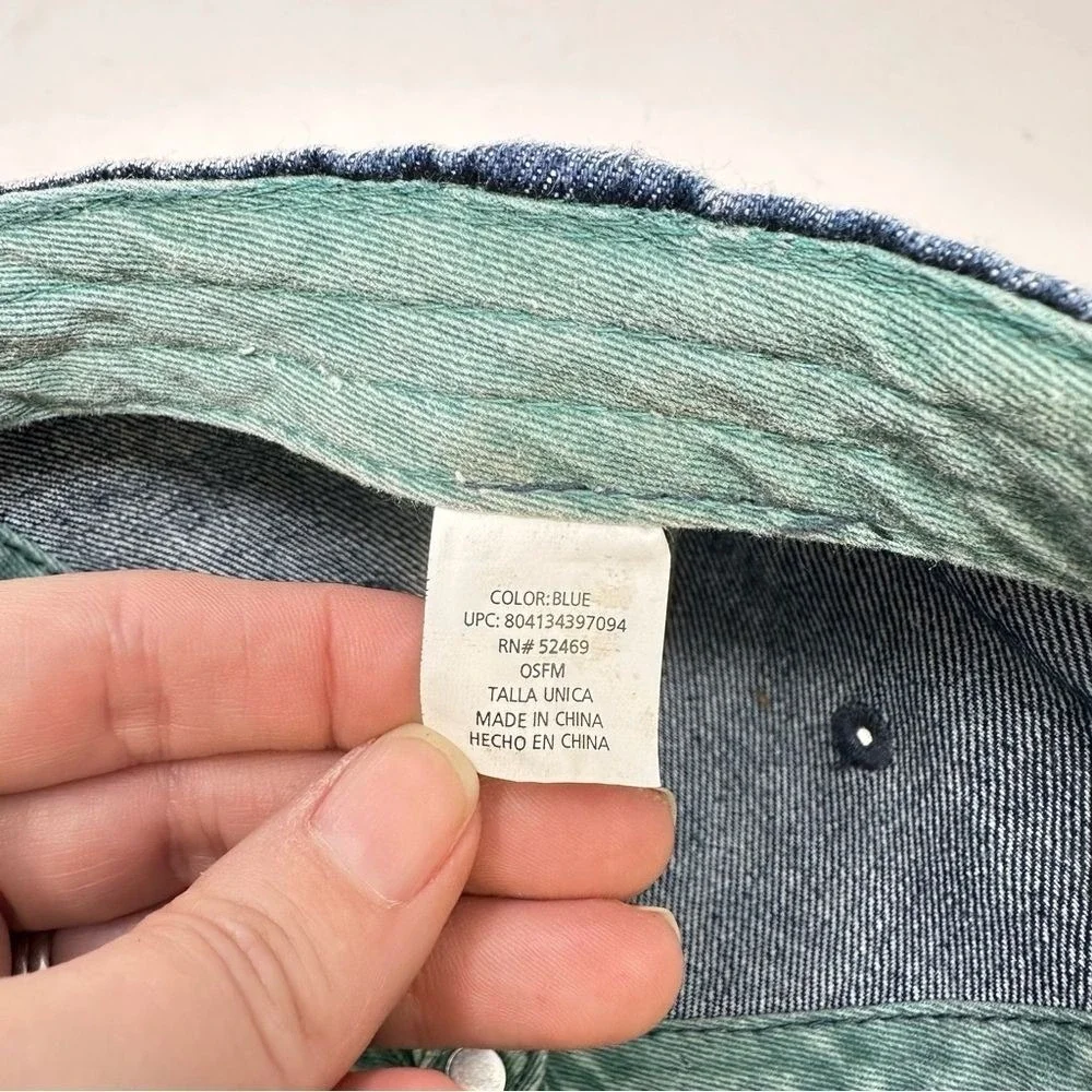 Wander Lust Jean‎ Embroidered Adjustable Hat Blue 8